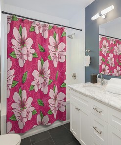 Unique Shower Curtain with One Spring Flower 