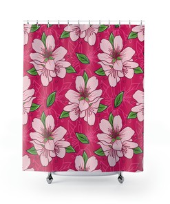 Unique Shower Curtain with One Spring Flower