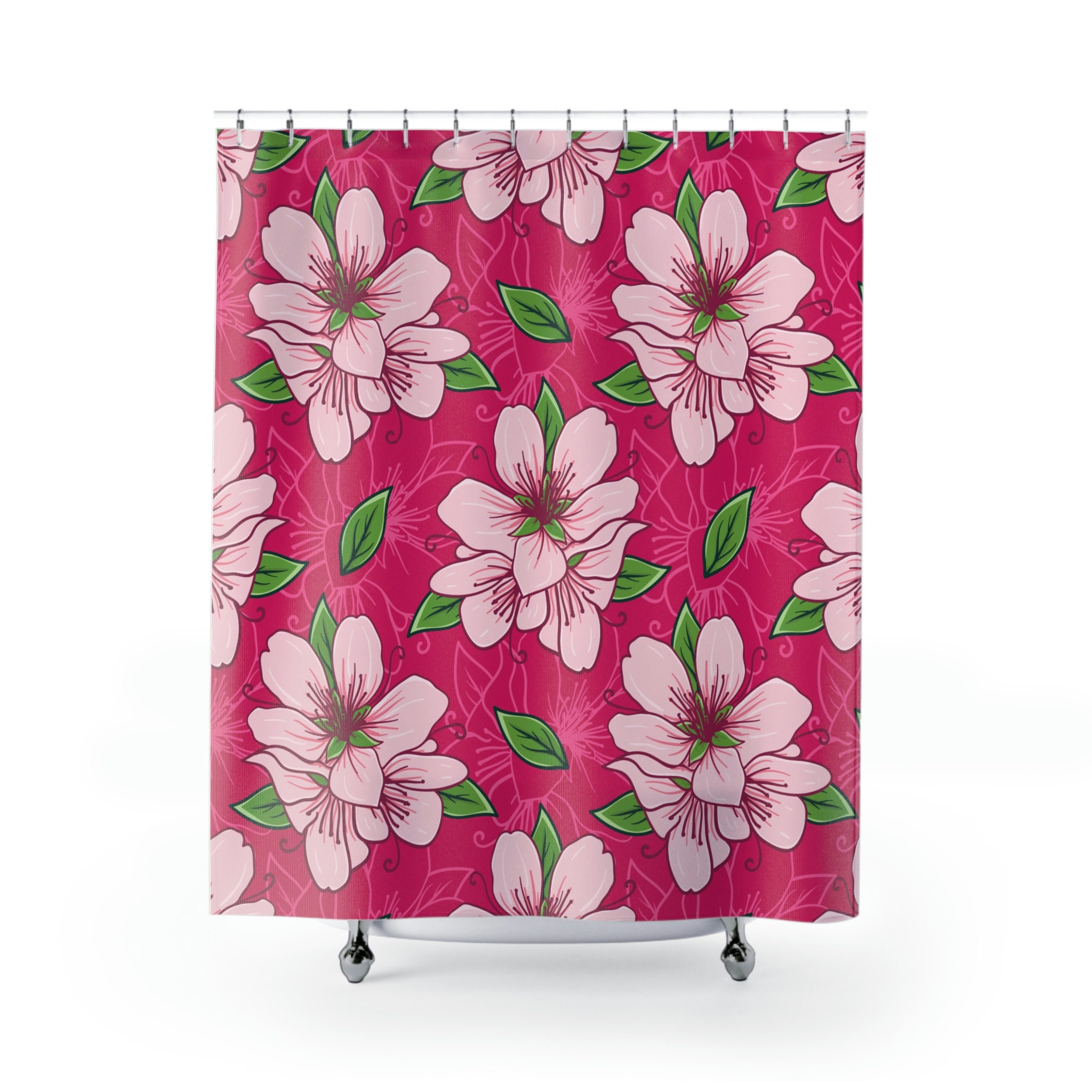 Unique Shower Curtain with One Spring Flower