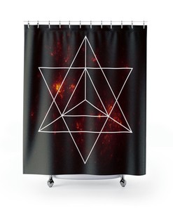 Unique Shower Curtain with Star Tetrahedron Design