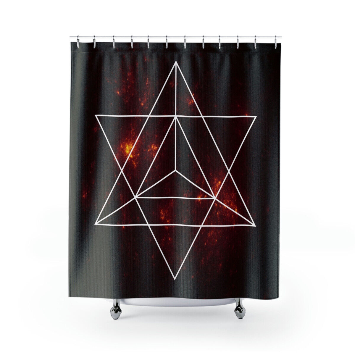 Unique Shower Curtain with Star Tetrahedron Design