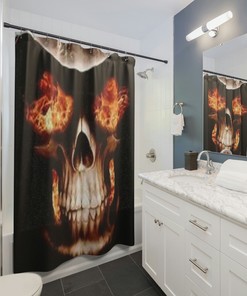 Unique Skull Fabric Shower Curtain - Unique Skull Bathroom Decor