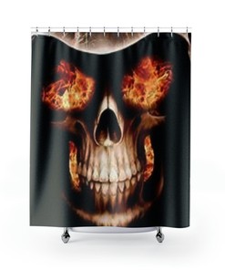 Unique Skull Fabric Shower Curtain - Unique Skull Bathroom Decor