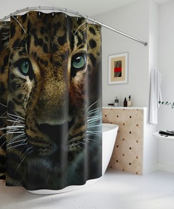 Unique Spotted Shower Curtain with Abstract Design for Modern Bathroom