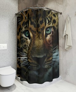 Unique Spotted Shower Curtain with Abstract Design for Modern Bathroom