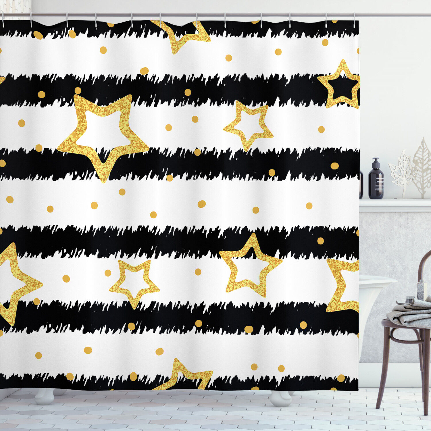 Unique Star Figure Shower Curtain for Chic Bathroom Decor