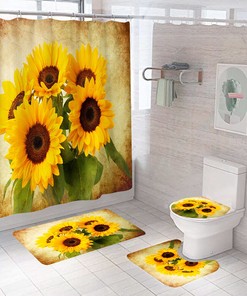 Unique Sunflower Shower Curtain for a Quirky and Playful Bathroom
