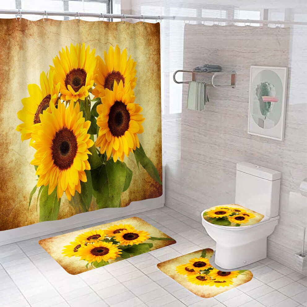Unique Sunflower Shower Curtain for a Quirky and Playful Bathroom