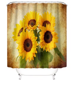 Unique Sunflower Shower Curtain for a Quirky and Playful Bathroom
