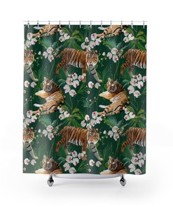 Unique Tiger Print Shower Curtain for Wildlife-Inspired Bathroom Decor