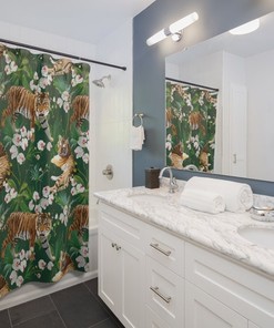 Unique Tiger Print Shower Curtain for Wildlife-Inspired Bathroom Decor