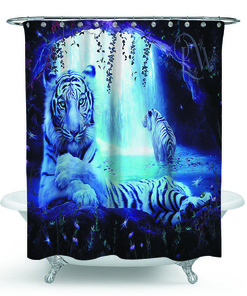 Unique Tiger Shower Curtain for Wild and Artistic Bathroom Decor