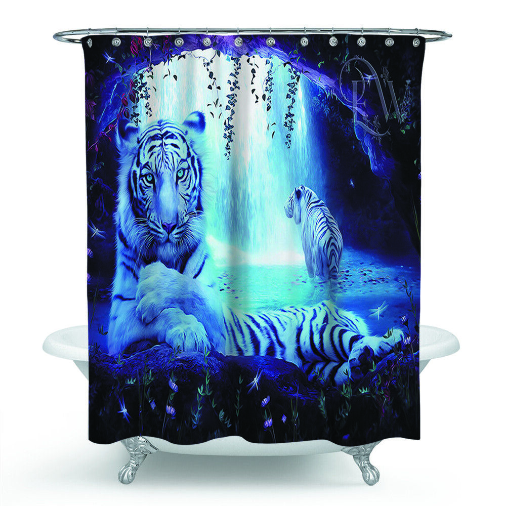 Unique Tiger Shower Curtain for Wild and Artistic Bathroom Decor