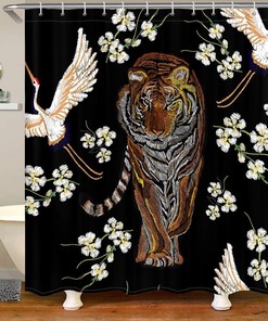 Unique Tiger Waterproof Shower Curtain for Youthful Bathroom Decor