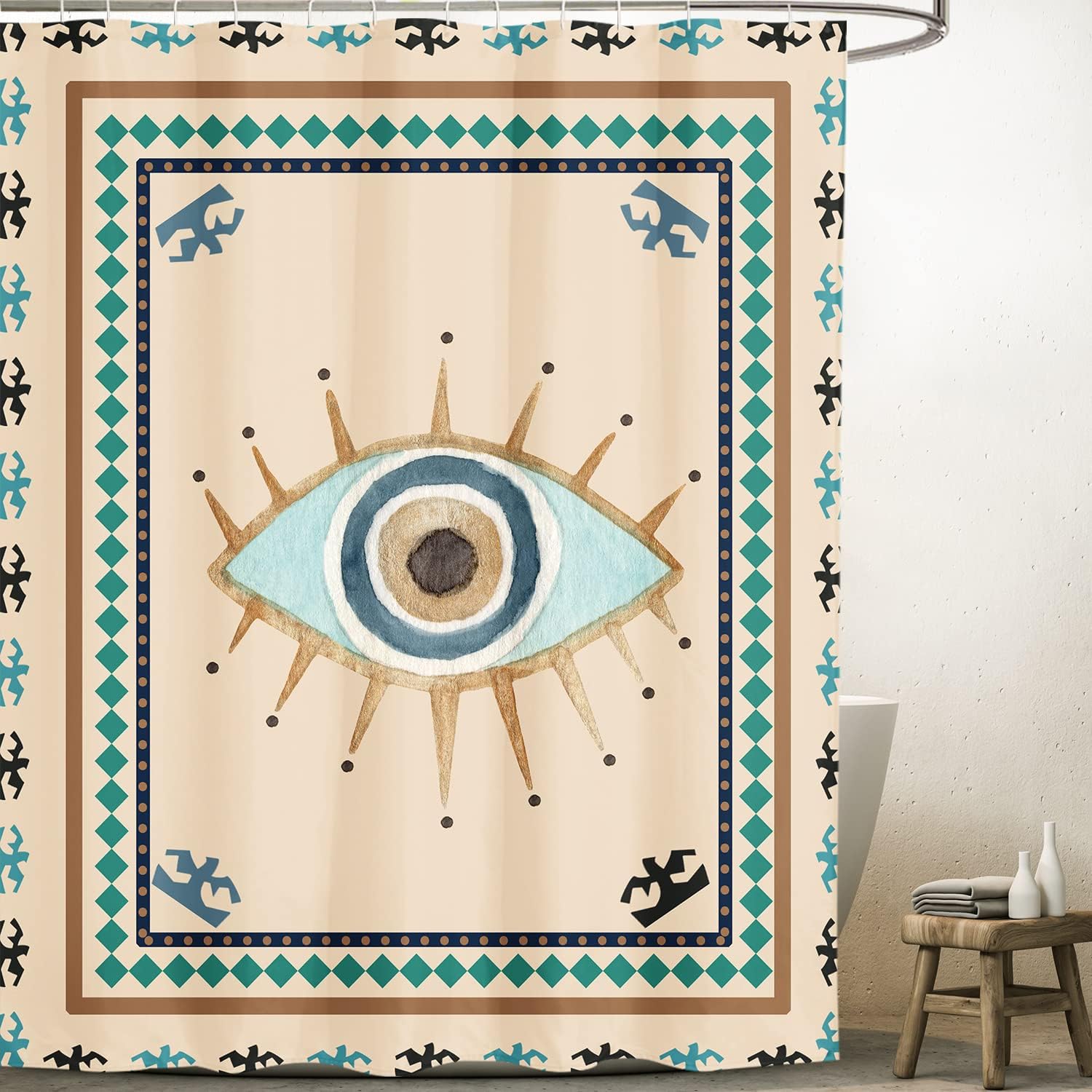 Unique Tribal Boho Retro Evil Eye Witchy Southwest Classic Cool Bathroom Shower Curtain for a One-of-a-Kind Bathroom