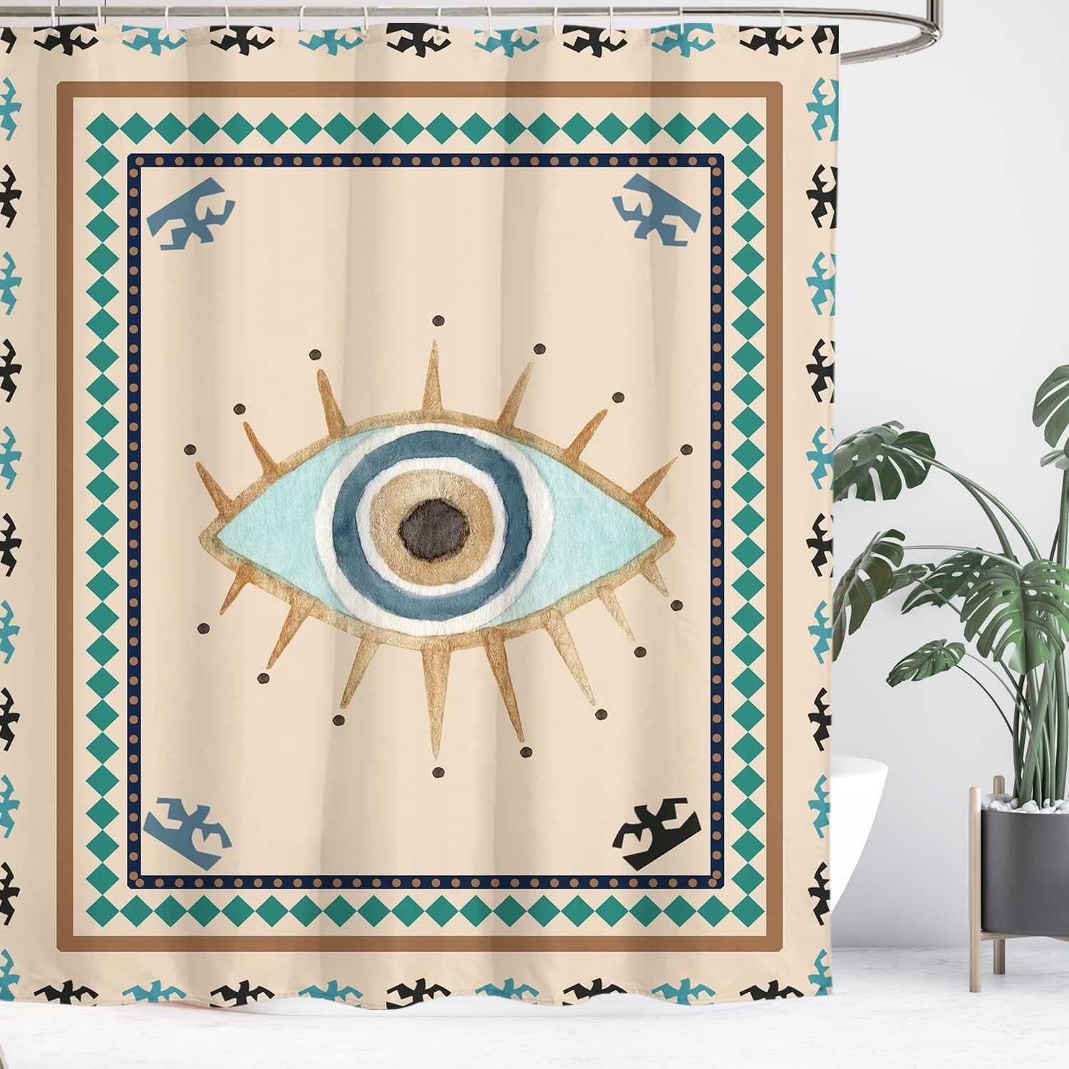 Unique Tribal Boho Retro Evil Eye Witchy Southwest Classic Cool Bathroom Shower Curtain for a One-of-a-Kind Bathroom