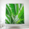 Unique Tropical Bath Art Shower Curtain with Banana Leaf Design and Green Home Decor 