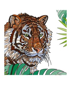 Unique Tropical Floral Tiger Art Theme Bathroom Decor Shower Curtain