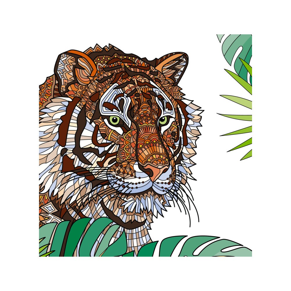 Unique Tropical Floral Tiger Art Theme Bathroom Decor Shower Curtain