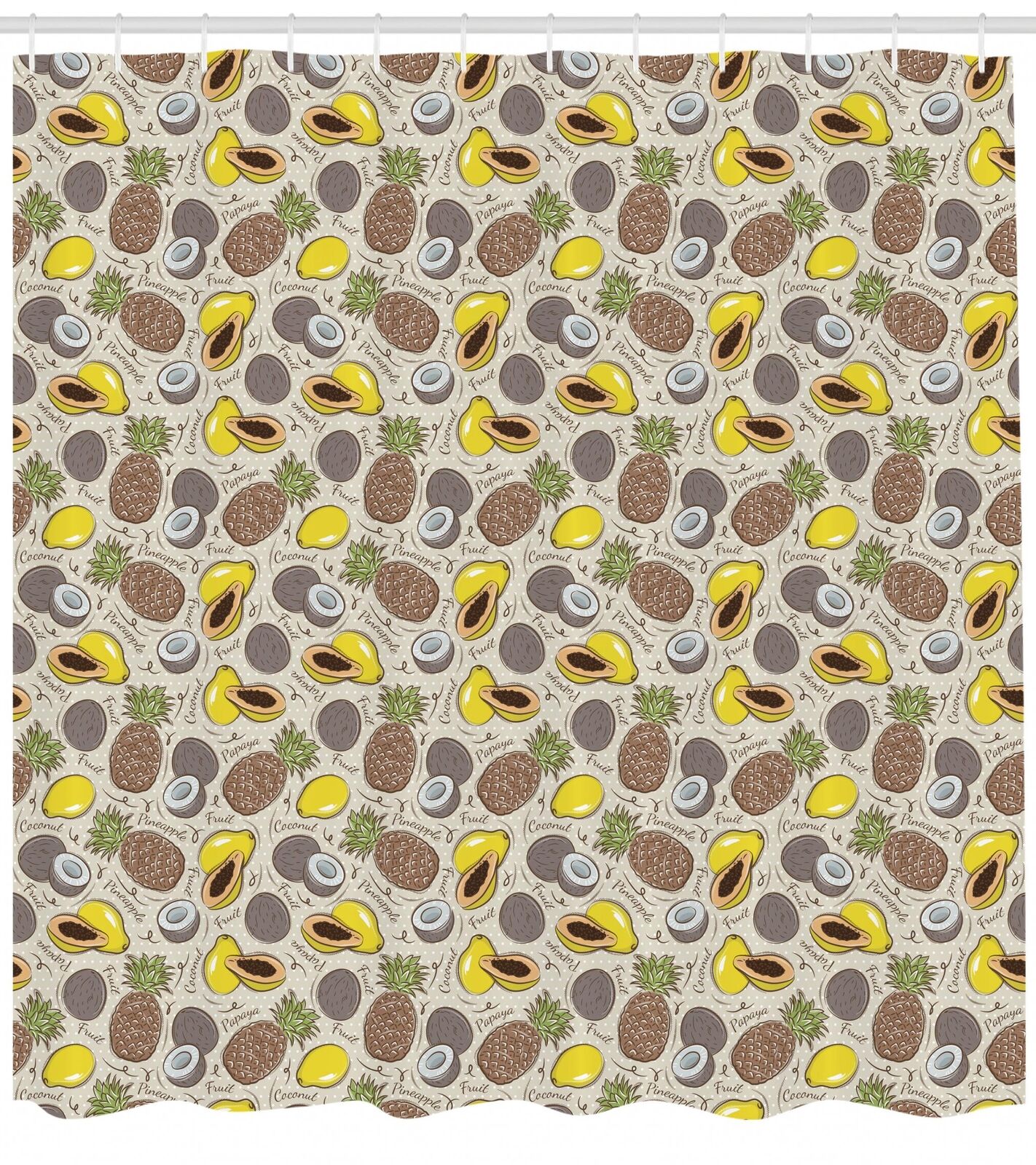 Unique Vegan Pattern Shower Curtain for Bathroom Decor