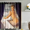 Unique Vintage Bathing Woman Motif Shower and Bathroom Curtain Set 