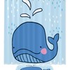 Unique Watercolor Blue Whale Print Shower Curtain For Bathroom Decor