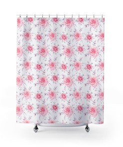Unique Watercolor Rose Shower Curtain for a Beautiful and Charming Bathroom