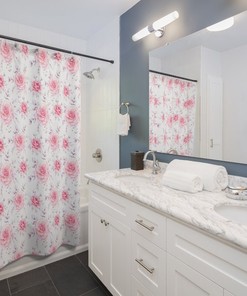 Unique Watercolor Rose Shower Curtain for a Beautiful and Charming Bathroom