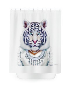 Unique White Tiger Shower Curtain for Home Accessories and Bathroom Decor, Perfect for Housewarming Gift