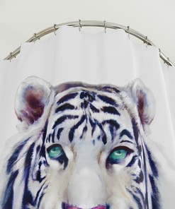 Unique White Tiger Shower Curtain for Home Accessories and Bathroom Decor, Perfect for Housewarming Gift