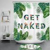 Unique and Fun Shower Curtain with Palm Trees and Funny Words Print
