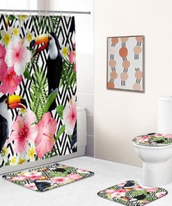 Unique and Playful Toucan Print Waterproof Shower Curtain for a Fun Bathroom