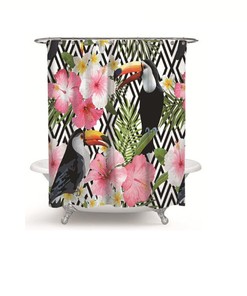 Unique and Playful Toucan Print Waterproof Shower Curtain for a Fun Bathroom