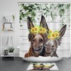 Unique and Rustic Donkey Retro Wood Shower Curtain for Aesthetic Bathroom Decor