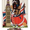 United Kingdom Big Ben Dog Print Shower Curtain for a fun and waterproof bathroom