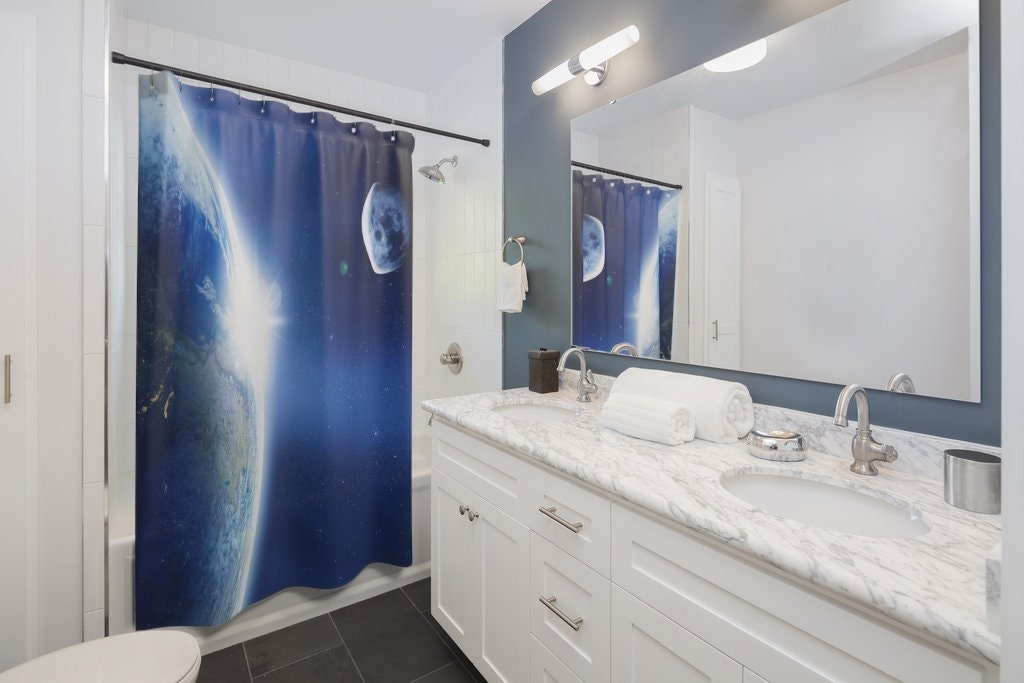Universal Love Full Moon Shower Curtain For A Romantic Bath
