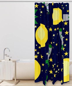 Universe Space Planet Spaceship Star Pattern Shower Curtain for a cosmic and waterproof bathroom experience