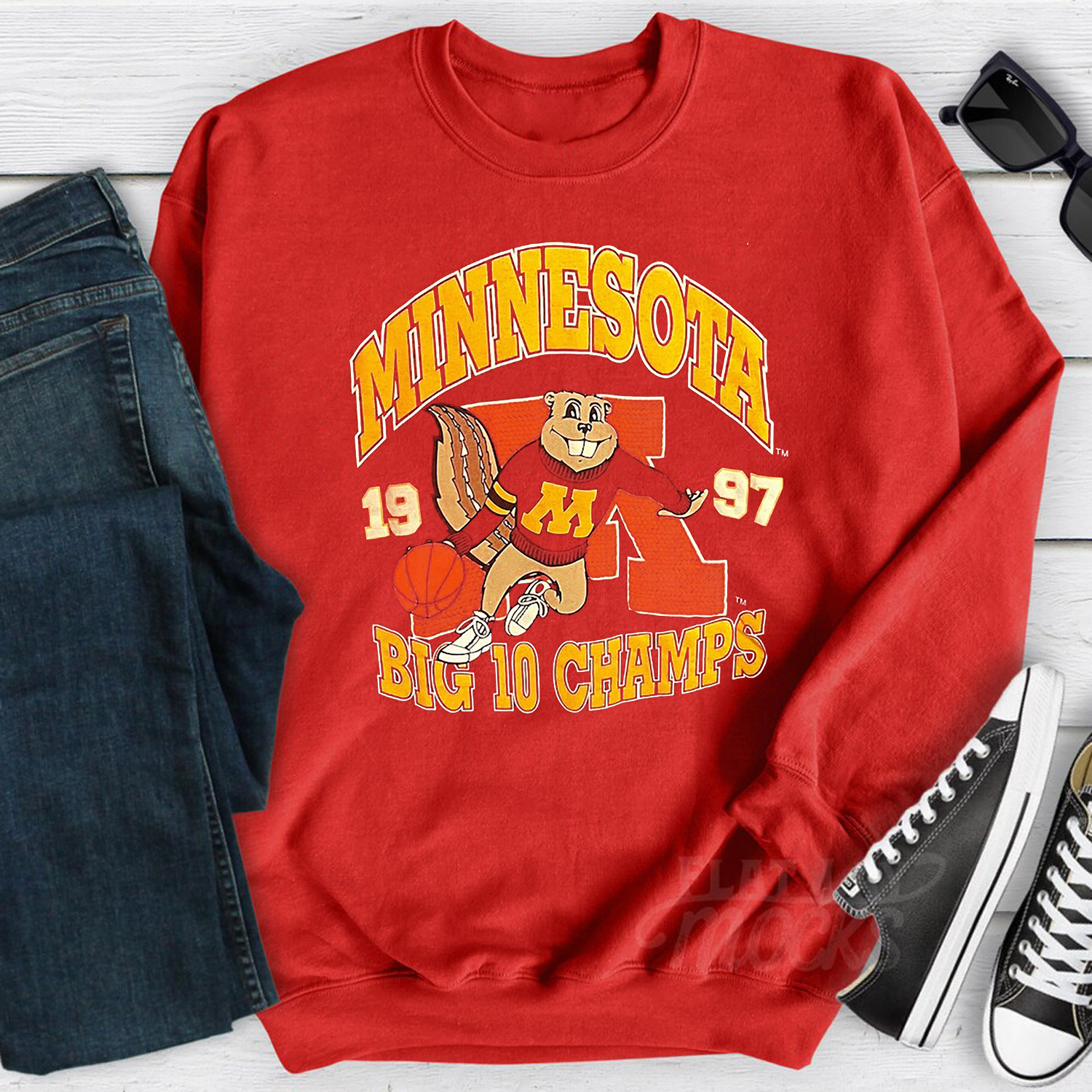 University Of Minnesota Big 10 Basketball Champs T-Shirt - Vintage Style Sweatshirt
