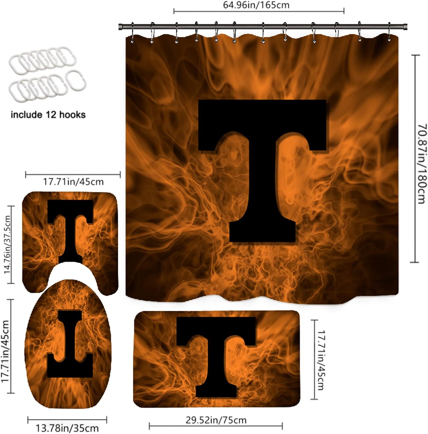University Team Baseball or Football Shower Curtain for a sporty and waterproof bathroom