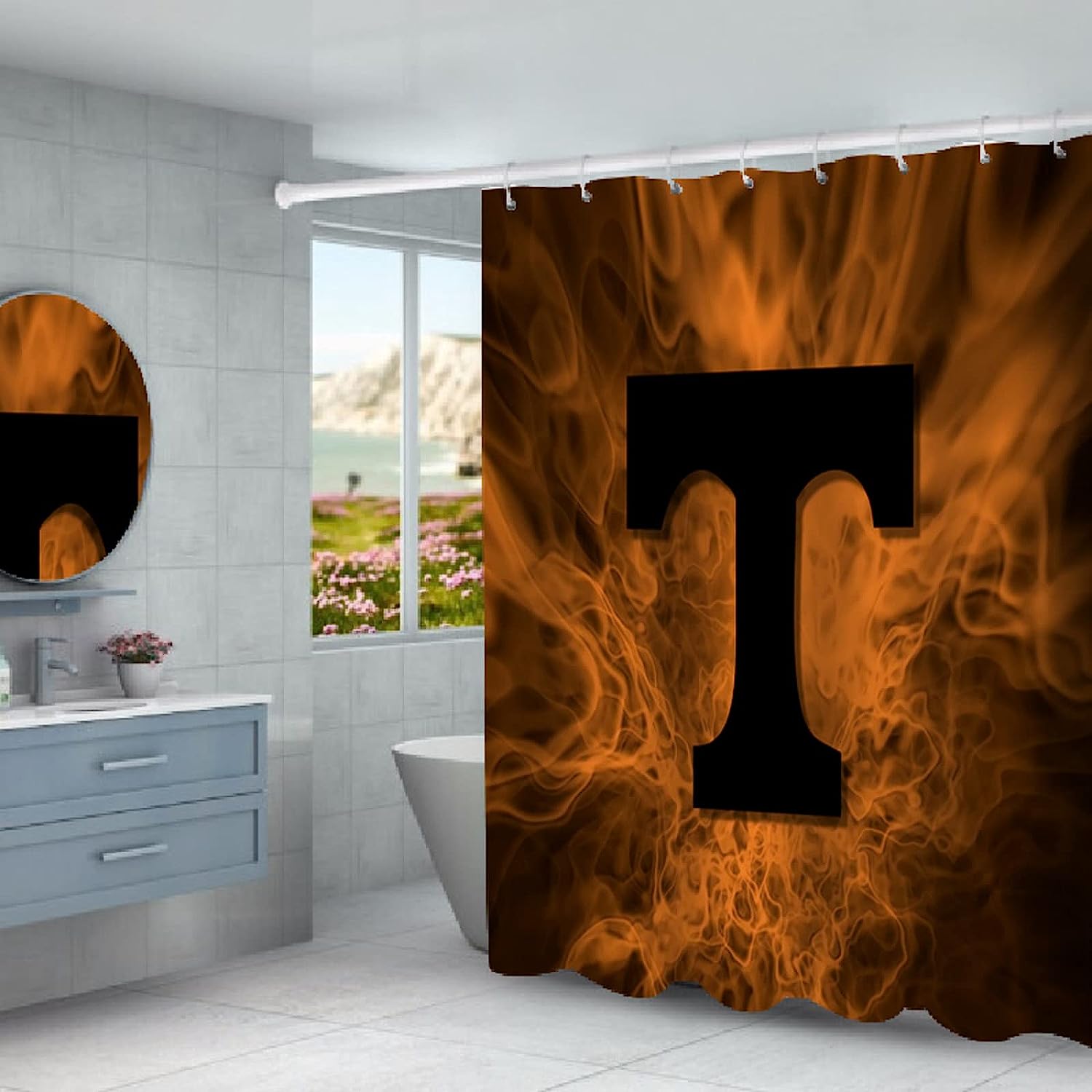 University Team Baseball or Football Shower Curtain for a sporty and waterproof bathroom