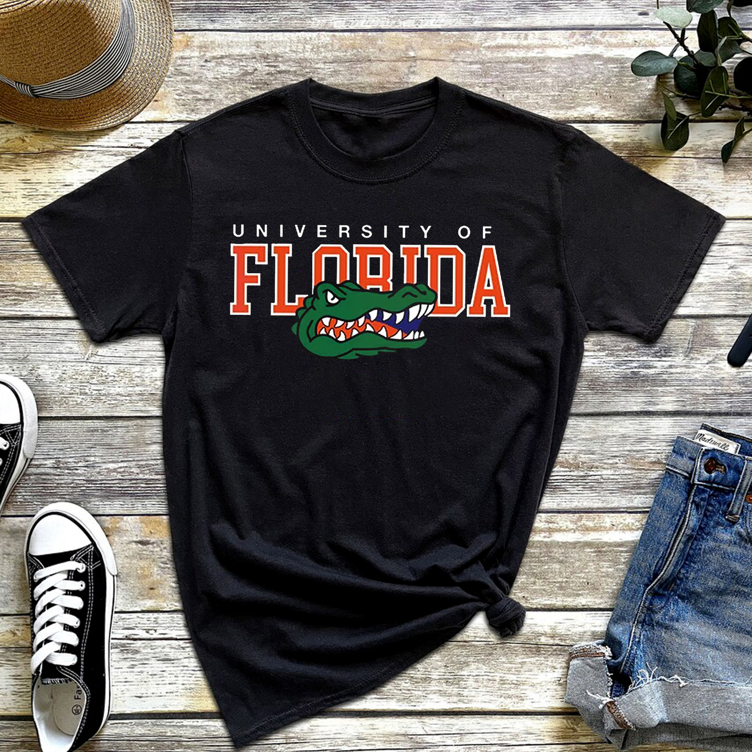 University of Florida Gators Football Fan Gear Shirt and Crewneck Sweatshirt Combo