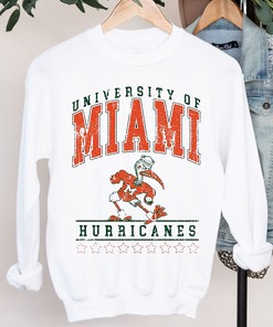 University of Miami NCAA Vintage Logo T-Shirt Sweatshirt Fan Gift