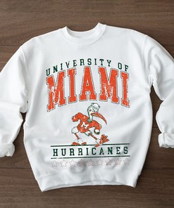 University of Miami NCAA Vintage Logo T-Shirt Sweatshirt Fan Gift