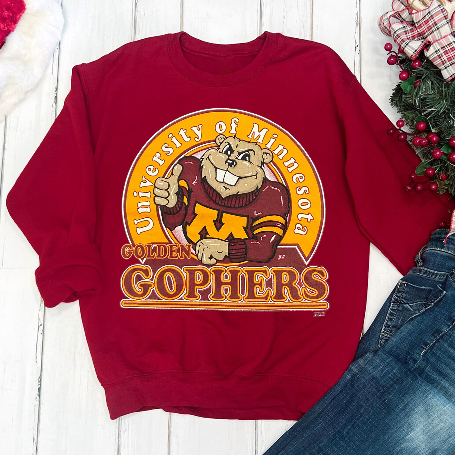 University of Minnesota Golden Gophers Crewneck Sweatshirt - Soffe Made USA NCAA College Shirt