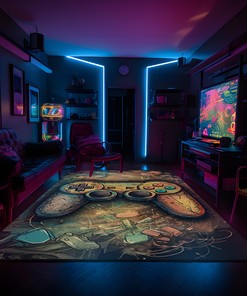 Unleash Your Inner Gamer with Custom Vintage Game Room Rug for Boy's Bedroom