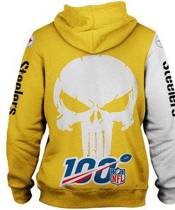 Unleash Your Inner Rebel With Pittsburgh Steelers Skull Printed 3D All Over Print Hoodie
