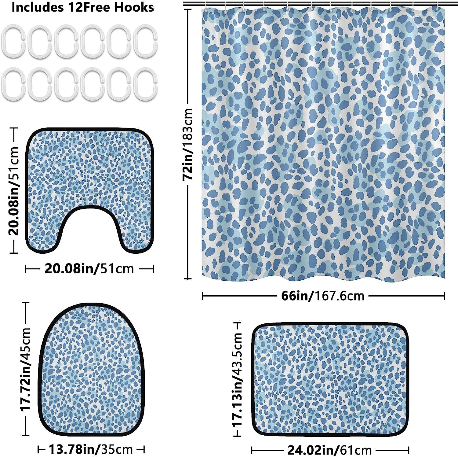 Unleash Your Wild Side With Alaza Trendy Leopard Print Shower Curtain And Mat Set! - Image 2
