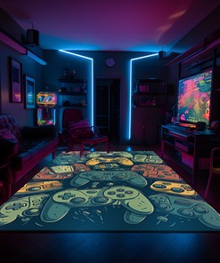 Upgrade Your Decor with Personalized Vintage Game Room Area Rug for Teen Boys' Bedroom