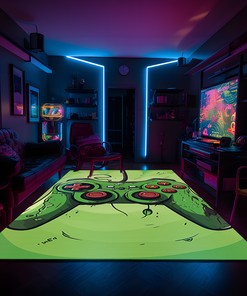 Upgrade Your Gaming Space with Personalized Vintage Game Room Area Rug for Teen Boys