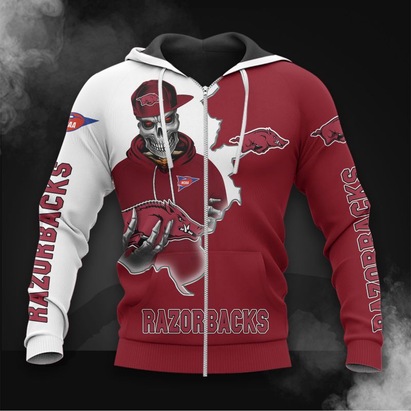Upgrade Your Style With Arkansas Razorbacks 3D Zip Hoodie - Long Sleeve & Zip Hoodie